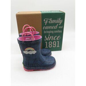 Western Chief Kids Waterproof Jean Patch Rain Boots Size 6 Blue NEW